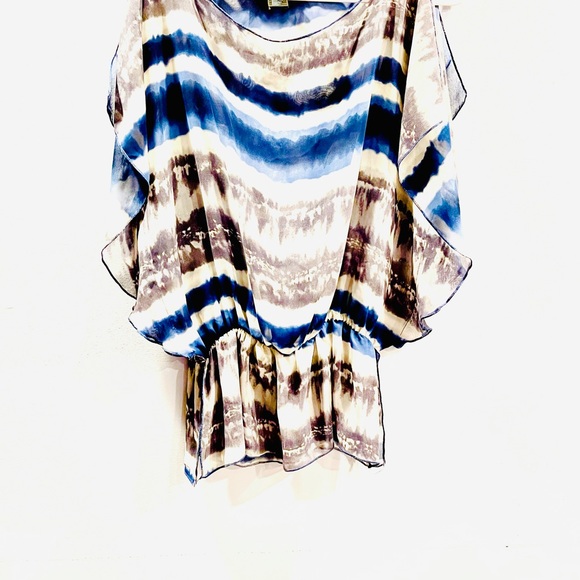 Boho Very Sheer! Angel Sleeve sexy, elastic bandwd waist Top - Picture 4 of 6